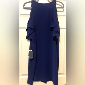 Elegant Blue Sphre Cold Shoulder Dress